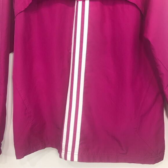 Adidas Magenta Pink White Stripe Vented Zip Up Track Jacket - Picture 11 of 15